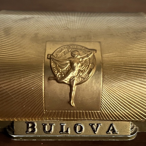 💫✨BULOVA Authentic Gold Art Deco Luxury Watch Compact Case Jewelry Box💫✨ - Picture 2 of 10